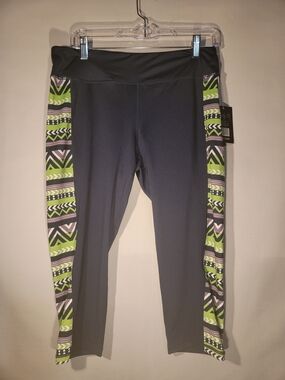 High-Rise Blue Leggings with Green Aztec Side Panels Seahawks 12s